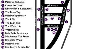 Map of adult nightlife in Midtown Tallahassee