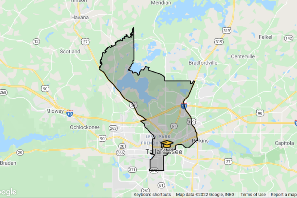Map of area zoned for Leon High School