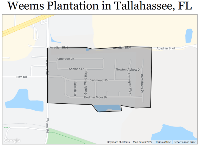 Weems Plantation Subdivision in Tallahassee, Florida Living In