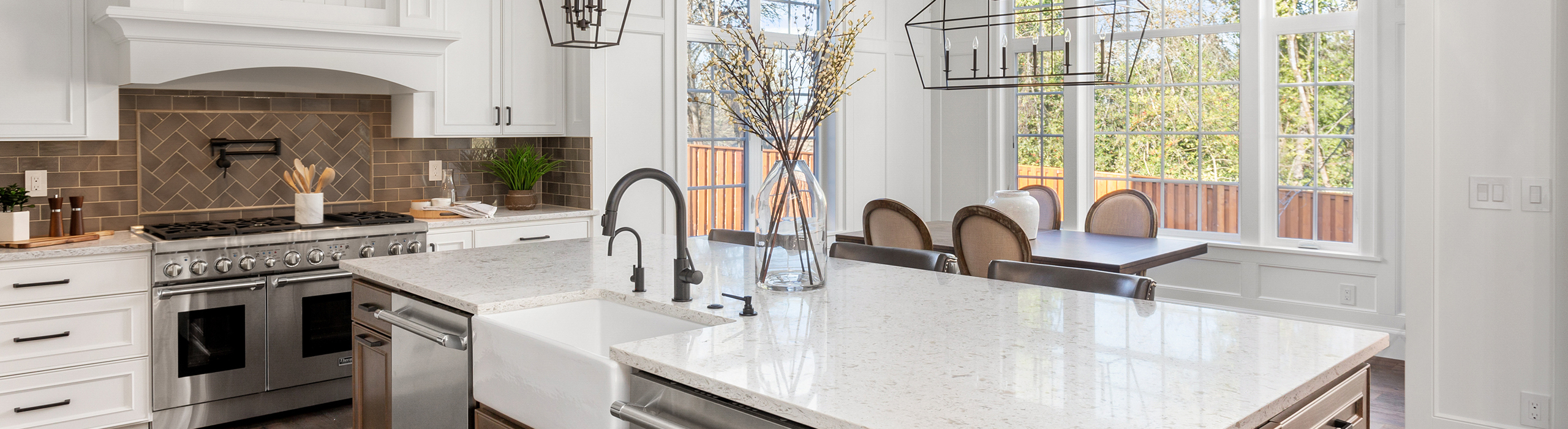 Decorative photo of a remodeled kitchen. Pricing a home depends on the attributes and conditions of the sellers house compared to the recent sales.