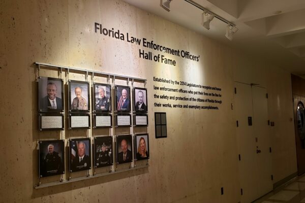 Photo of the Florida law enforcement hall of fame in teh capitol rotunda